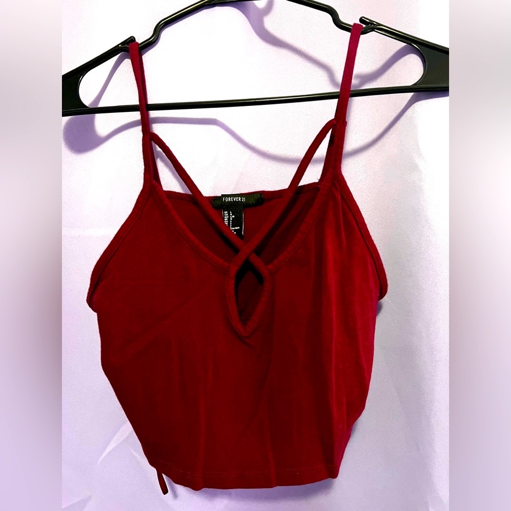 Two Crop Tank Top. One Burgundy & One Black.